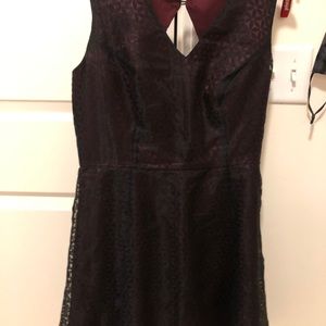 Black and Maroon Cocktail Dress